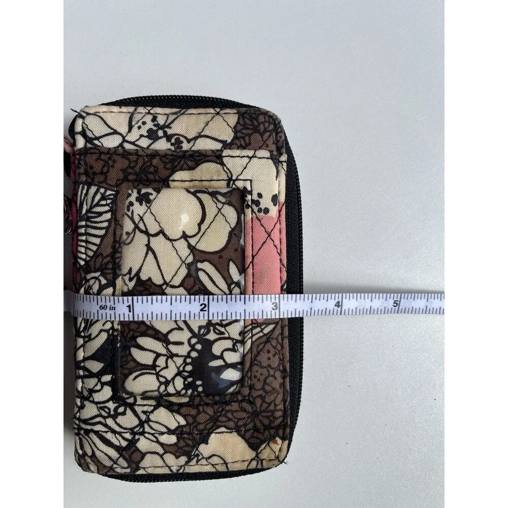 Vera Bradley Mocha Rouge Pink All in One ID Wristlet - Picture 5 of 5